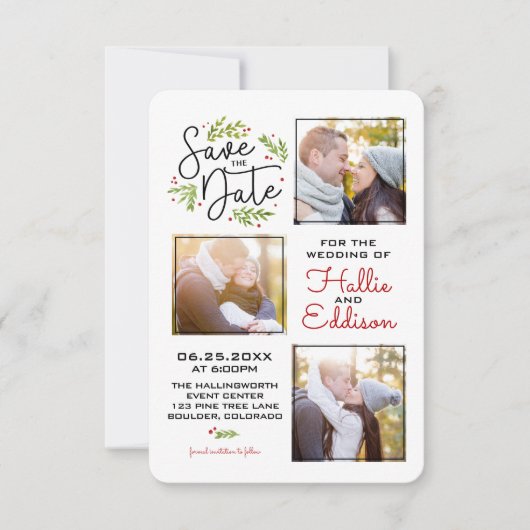 Sla de datum op Vakantie Trouwkrans Bessen | Save The Date (Voorkant)