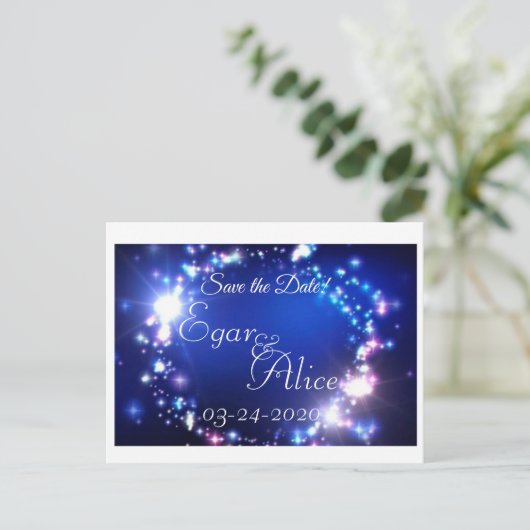 Sla de datum op van de aankondiging van de Sparkle Briefkaart (Staand voorkant)