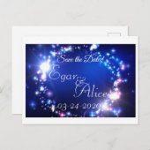 Sla de datum op van de aankondiging van de Sparkle Briefkaart (Voorkant / Achterkant)