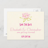 Sla de datum op van de lotusventiel / waterLily Aankondigingskaart (Voorkant / Achterkant)