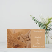 Sla de datum op van de zeester fotokaart save the date (Staand voorkant)