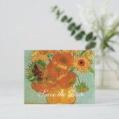sla de datum op, van Gogh zonnebloemen Aankondigingskaart (Staand voorkant)