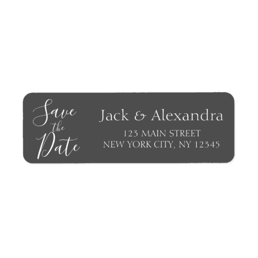 Sla de datum op Verjaardag Charcoal Grey Etiket (Voorkant)