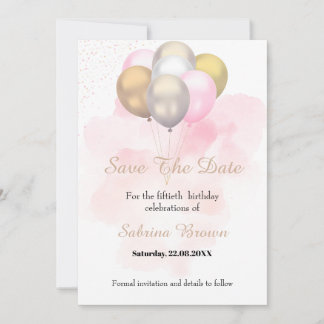 Sla de datum op Verjaardagsuitnodiging Save The Date