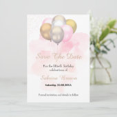 Sla de datum op Verjaardagsuitnodiging Save The Date (Staand voorkant)