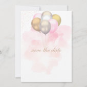 Sla de datum op Verjaardagsuitnodiging Save The Date (Achterkant)