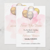 Sla de datum op Verjaardagsuitnodiging Save The Date (Voorkant / Achterkant)