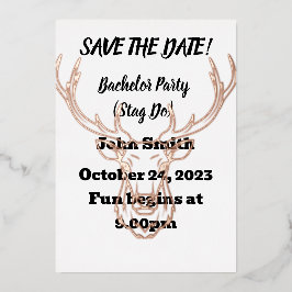 Sla de datum op Verlofdag vrijgezellenfeest. Bewer Folie Uitnodiging