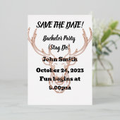 Sla de datum op Verlofdag vrijgezellenfeest. Bewer Folie Uitnodiging (Staand Voorkant)