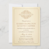 Sla de datum op -  Victoriaans bruiloft Save The Date (Voorkant)