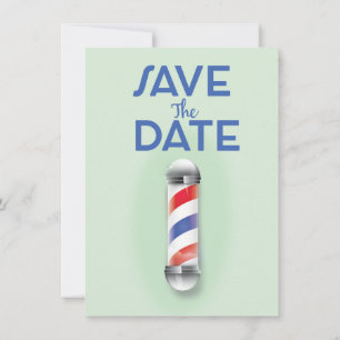Sla de datum op Vintage Barber Shop Kaart