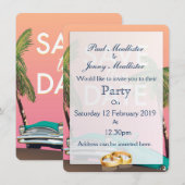 Sla de datum op Vintage cabriolet Kaart (Voorkant / Achterkant)