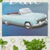 Sla de datum op Vintage klassieke auto Theedoek (Gevouwen)