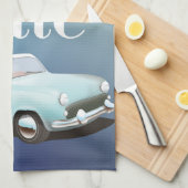 Sla de datum op Vintage klassieke auto Theedoek (Quarter Fold)