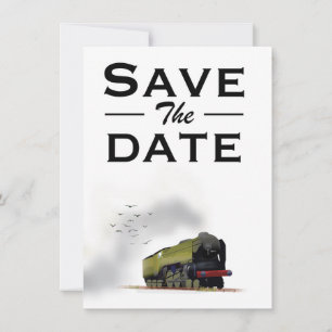 Sla de datum op vintage locomotief uitnodiging