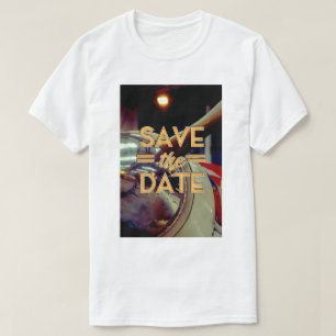 Sla de datum op vintage Prop-vliegtuig T-shirt