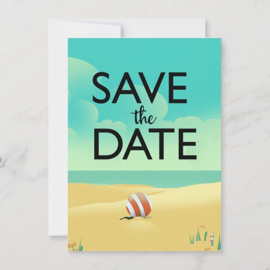 Sla de datum op Vintage Strand Kaart (Achterkant)