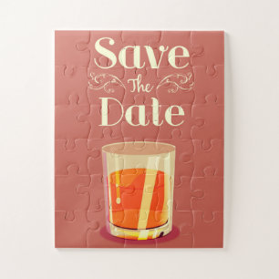 Sla de datum op Vintage Whisky-drank Legpuzzel