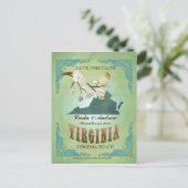 Sla de datum op - Virginia kaart met mooie vogels (Staand voorkant)