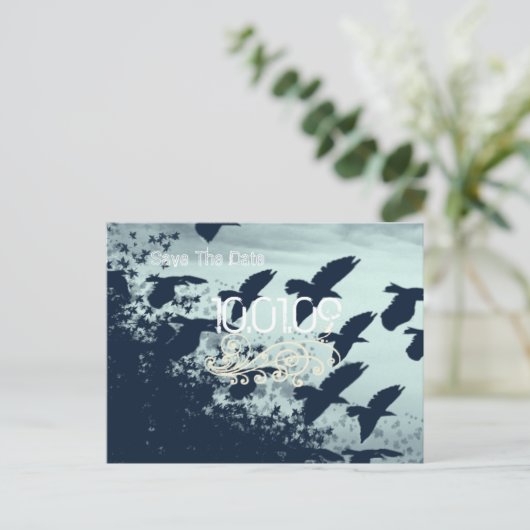 Sla de datum op - Vliegende vogels - Gepersonalise Aankondigingskaart (Staand voorkant)