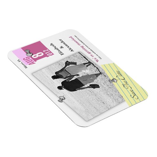 Sla de datum op Voeg foto Magneet Note Pin (Rechterzijde)