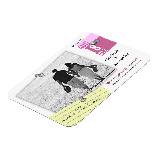 Sla de datum op Voeg foto Magneet Note Pin (Linkerzijde)