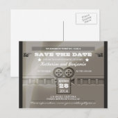 Sla de datum op voor de briefkaarten voor filmtick (Voorkant / Achterkant)