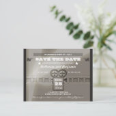 Sla de datum op voor de briefkaarten voor filmtick (Staand voorkant)