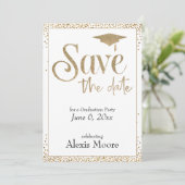 Sla de datum op voor een afstudeerfeest Goud op Wi Kaart (Staand voorkant)