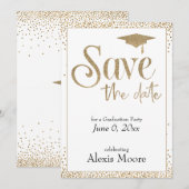 Sla de datum op voor een afstudeerfeest Goud op Wi Kaart (Voorkant / Achterkant)