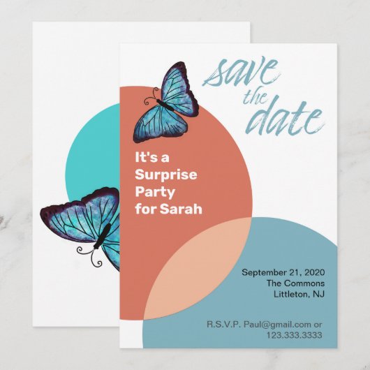 Sla de datum op voor een verrijdingsfeest of feest kaart (Voorkant / Achterkant)