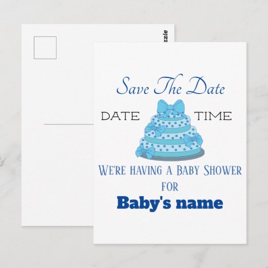 Sla de datum op voor het briefkaart van de babyjon (Voorkant / Achterkant)