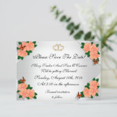 Sla de datum op voor Huwelijk, Hibiscus Kaart (Staand voorkant)