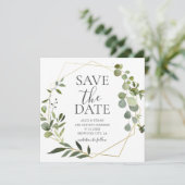 Sla de datum op waarop Boho Greenery Eucalyptus Le Save The Date (Staand voorkant)