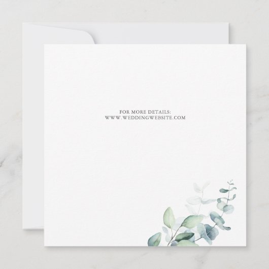 Sla de datum op waarop Boho Greenery Eucalyptus Le Save The Date (Achterkant)