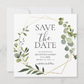 Sla de datum op waarop Boho Greenery Eucalyptus Le Save The Date (Voorkant)