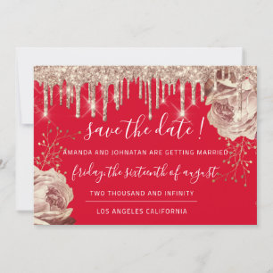 Sla de datum op waarop de Florals Rozen het rode i Save The Date