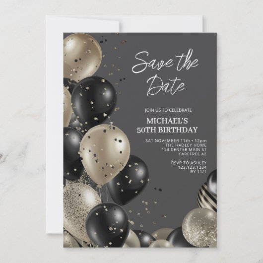 Sla de datum op waarop de Mannen 50e verjaardag vi Kaart (Voorkant)