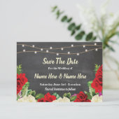 Sla de datum op waarop de rode rozenlichten uitnod save the date (Staand voorkant)