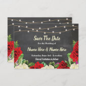 Sla de datum op waarop de rode rozenlichten uitnod save the date (Voorkant / Achterkant)