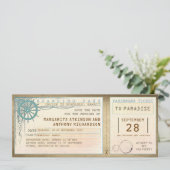 Sla de datum op waarop u instapkaart- tickets koop save the date (Staand voorkant)