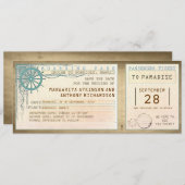 Sla de datum op waarop u instapkaart- tickets koop save the date (Voorkant / Achterkant)