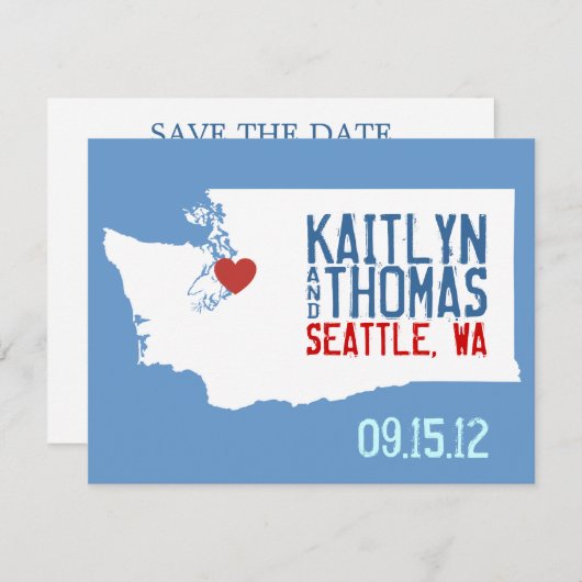 Sla de datum op - - Washington Save The Date (Voorkant / Achterkant)