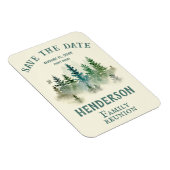 Sla de datum op Waterverf PineTrees Family Reunion Magneet (Rechterzijde)