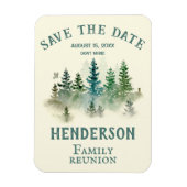 Sla de datum op Waterverf PineTrees Family Reunion Magneet (Verticaal)
