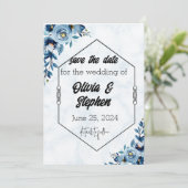 Sla de datum op - Weddenschap/blauwe rozen Kaart (Staand voorkant)