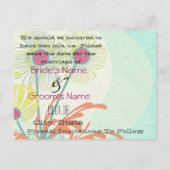 Sla de datum op Whimsical Flowers Bright Colors Aankondigingskaart (Achterkant)