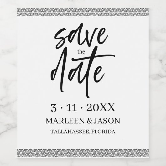 Sla de datum op Wijnetiket Wijn Etiket (Enkel label)