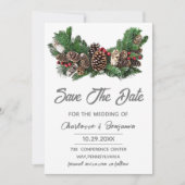 Sla de datum op Winter Kerst Huwelijk Save The Date (Voorkant)