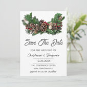 Sla de datum op Winter Kerst Huwelijk Save The Date (Staand voorkant)
